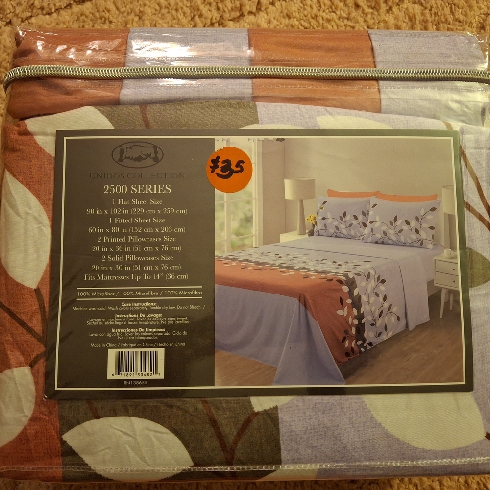 Floral Bedding Set - Brown and White